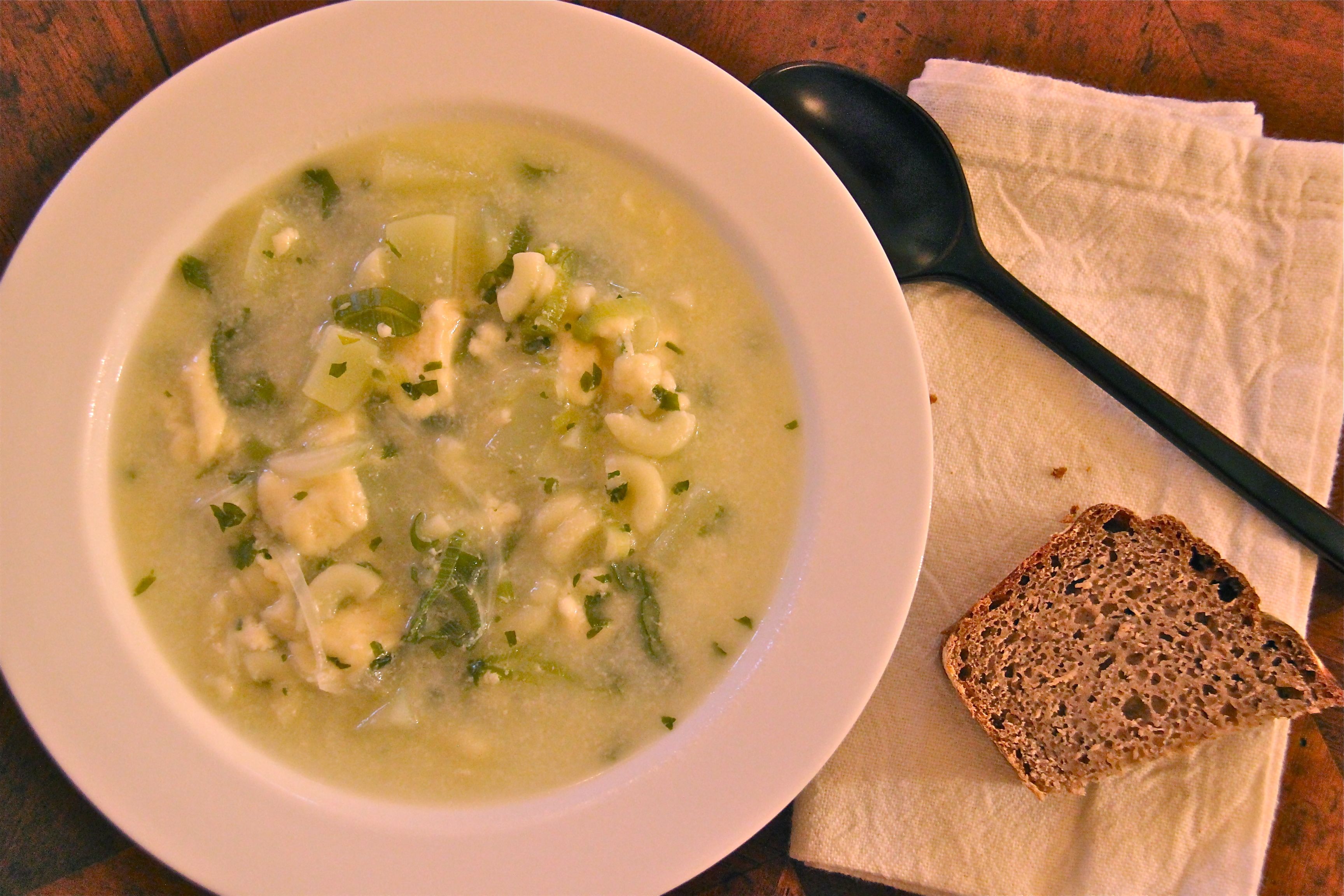 Swiss soup with gruyere cheese